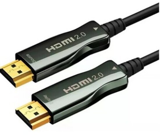 Кабель HDMI Wize оптический,100 м, 4K/60HZ  4:4:4, v.2.0, ARC, 19M/19M, HDCP 2.2, Ethernet, черный, коробка - фото №1