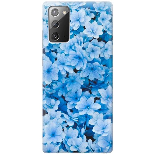 фото Re:pa накладка transparent для samsung galaxy note 20 с принтом "голубые цветочки"