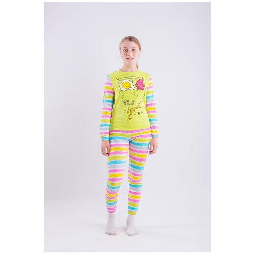 Пижама для девочки Світанак, салатовый,146,152-72 Свiтанак цвет желтый/зеленый