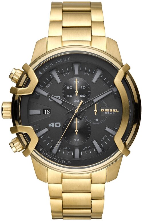 Наручные часы DIESEL DZ4522 мужские, кварцевые, хронограф, секундомер, водонепроницаемые, золотой