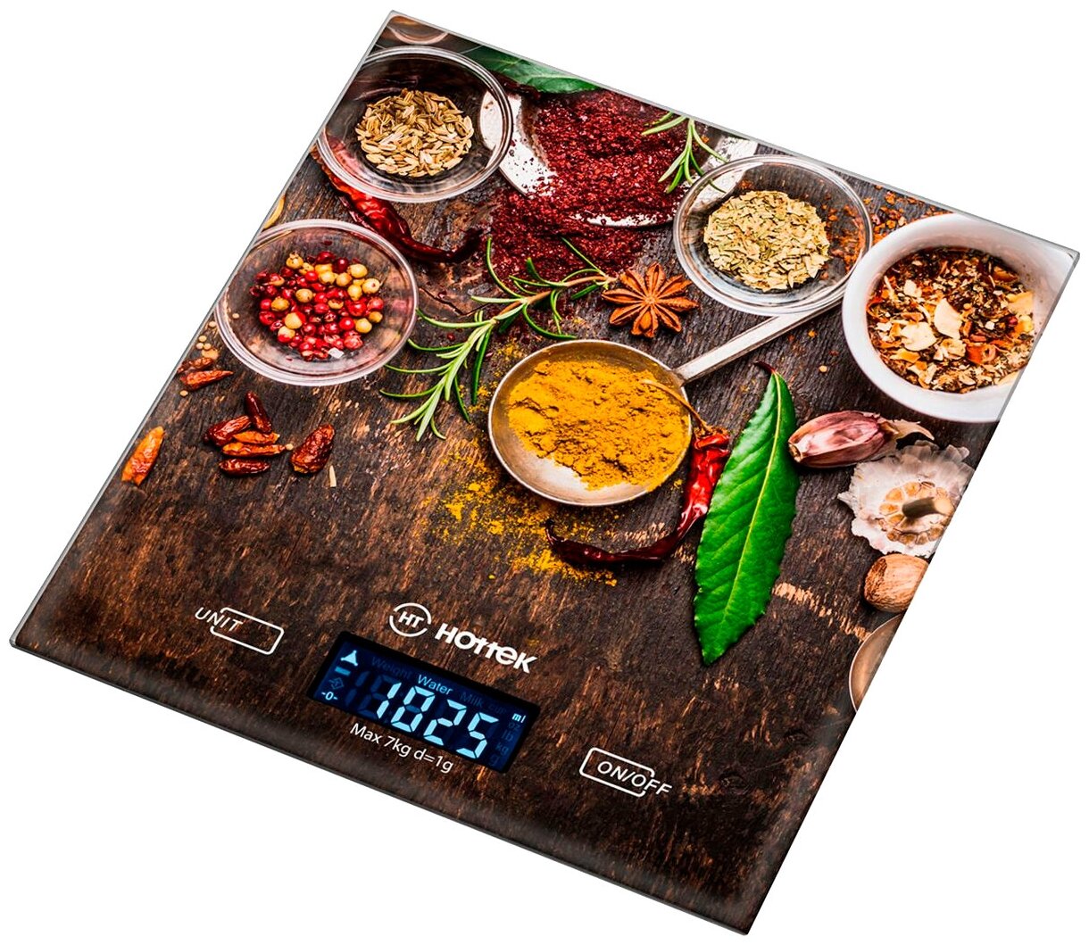 Весы кухонные электронные Hottek HT-962-022 7кг Специи 962-022 . - фотография № 1