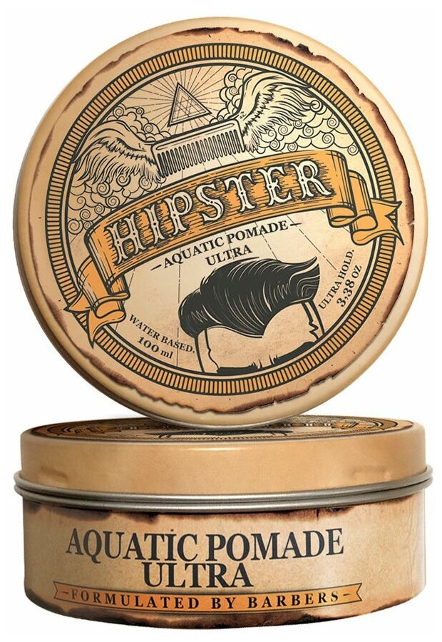 Hipster Помада Aquatic Pomade Ultra, сильная фиксация, 100 мл, 100 г