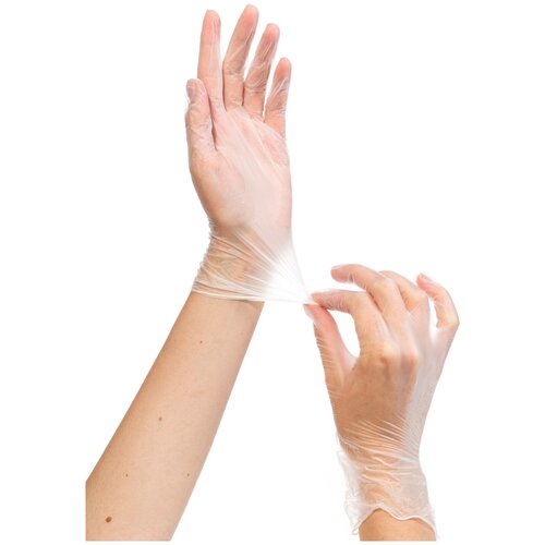 VINIMAX перчатки одноразовые виниловые белые, 50 пар. S