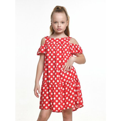 Платье Mini Maxi, размер 146, мультиколор, красный платье molo хлопок размер 146 мультиколор