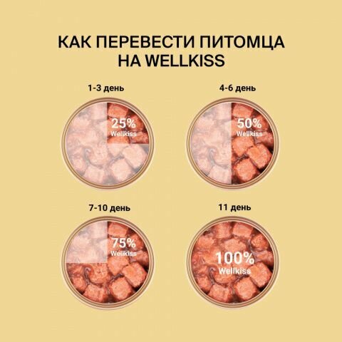 Wellkiss Влажный корм консервы для кошек, нежные кусочки с курицей в желе, 410 гр, 4 шт - фотография № 4