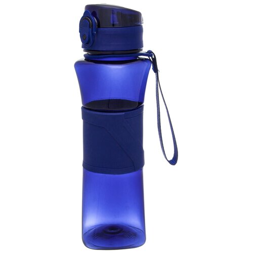 фото Бутылка для воды el casa с шнурком 550 мл пластик синий