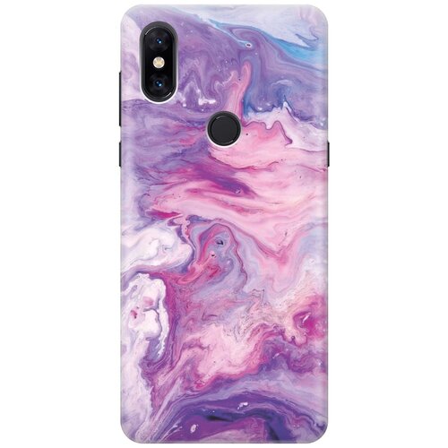 фото Cиликоновый чехол на xiaomi mi mix 3 / сяоми ми микс 3 с принтом "purple marble" gosso