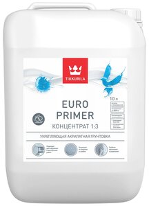 Грунтовка <b>Tikkurila</b> <b>Euro</b> Primer концентрат 1:3 <span>тип: грунтовка, поверхность обработки: газобетон, свойства: глубокого проникновения</span>
