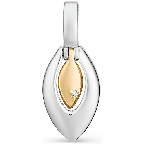 фото Серебряная подвеска алькор с золотой накладкой и бриллиантом 03-1265/000б-00 diamant-online