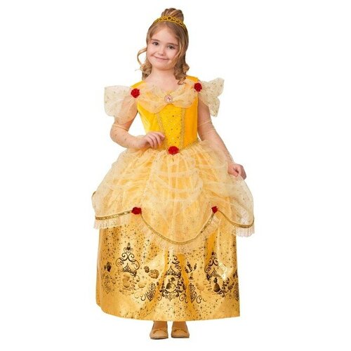 фото Карнавальный костюм "принцесса белль",текстиль-принт,платье,перчатки,брошь,р.30, рост 116 см 45134 батик