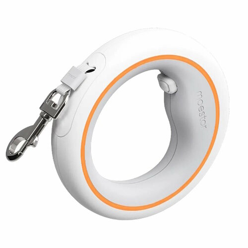 Поводок рулетка для собак Moestar UFO Retractable Leash 2 Air (Бело-оранжевый)