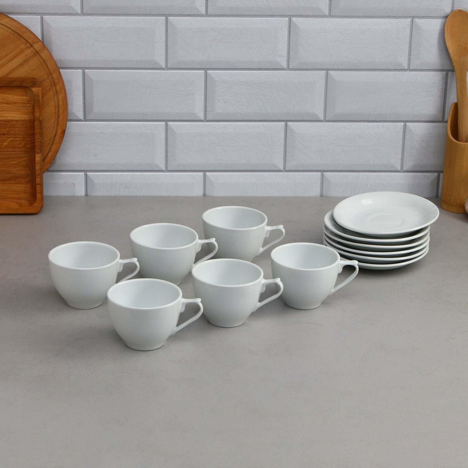 фото Чайный набор «Лимон», 12 предметов, фарфор, Иран