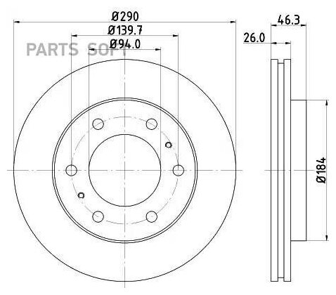 BEHR-HELLA 8DD355118-631 Диск тормозной (черный)