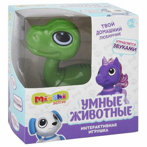 Интерактивная игрушка Mioshi Active Умные животные: Динозаврик(13 см, упр. звуками, свет, звук, подвиж, зел.) интерактивная игрушка mioshi active милые животные единорожка 13 см свет звук подвиж роз