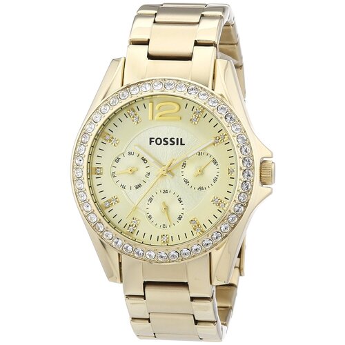 Наручные часы FOSSIL Riley, золотой, серый наручные часы fossil riley es3466 бежевый золотой