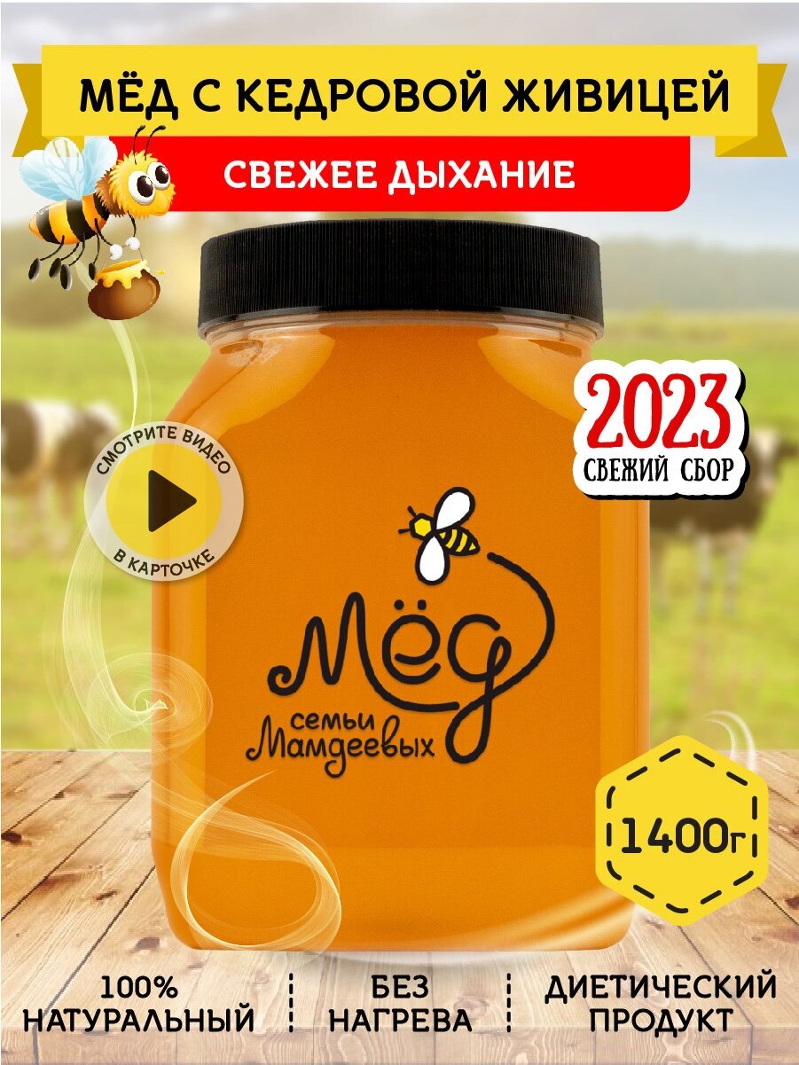 Мёд с кедровой живицей, 1400 г