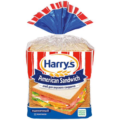 Упаковка 10 штук Хлеб Harry's для сэндвича пшеничный 470г