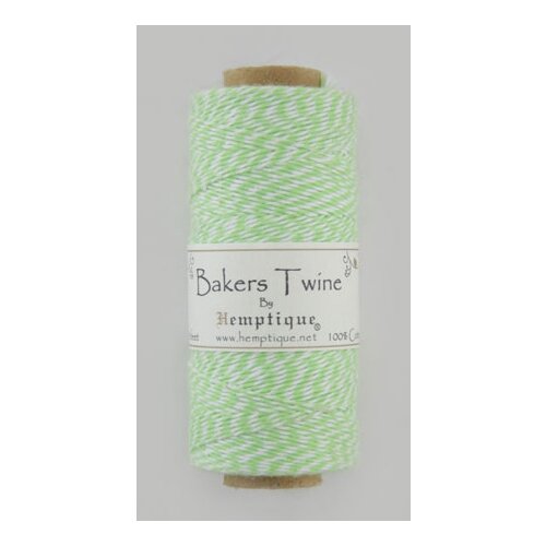 фото Шнур bakers twine на катушке, 2 х 2 нити, 1мм, 125 м, 50 г 100% хлопок * зелено-белый hemptique