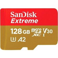 Карта памяти Micro SD 128 Gb Sandisk Extreme, 190MB/s A2 Class 10 V30 UHS-I U3 (SDSQXA1-128G-GN6MN)