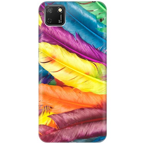 фото Re:pa накладка transparent для huawei y5p / honor 9s с принтом "разноцветные перья"