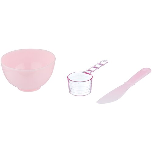 Набор для нанесения альгинатных масок ANSKIN TOOLS BEAUTY SET PINK (RUBBER BALL SMALLSPATULA MIDDLEMEASURING CUP) 1*4