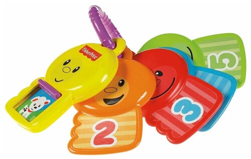 Погремушка Fisher-Price Ключики Считай и познавай, желтый/зеленый/красный/оранжевый/синий