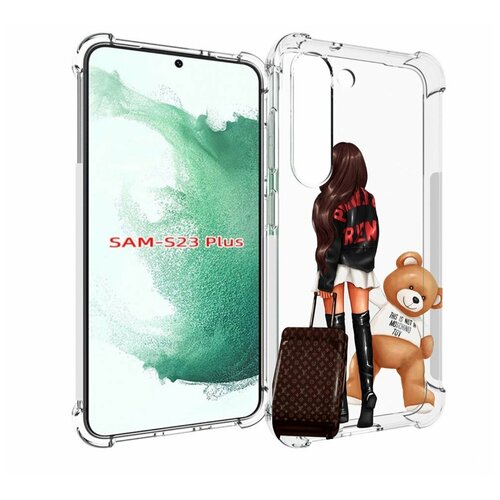 Чехол MyPads девушка-с-модным-чемоданом женский для Samsung Galaxy S23 Plus + задняя-панель-накладка-бампер