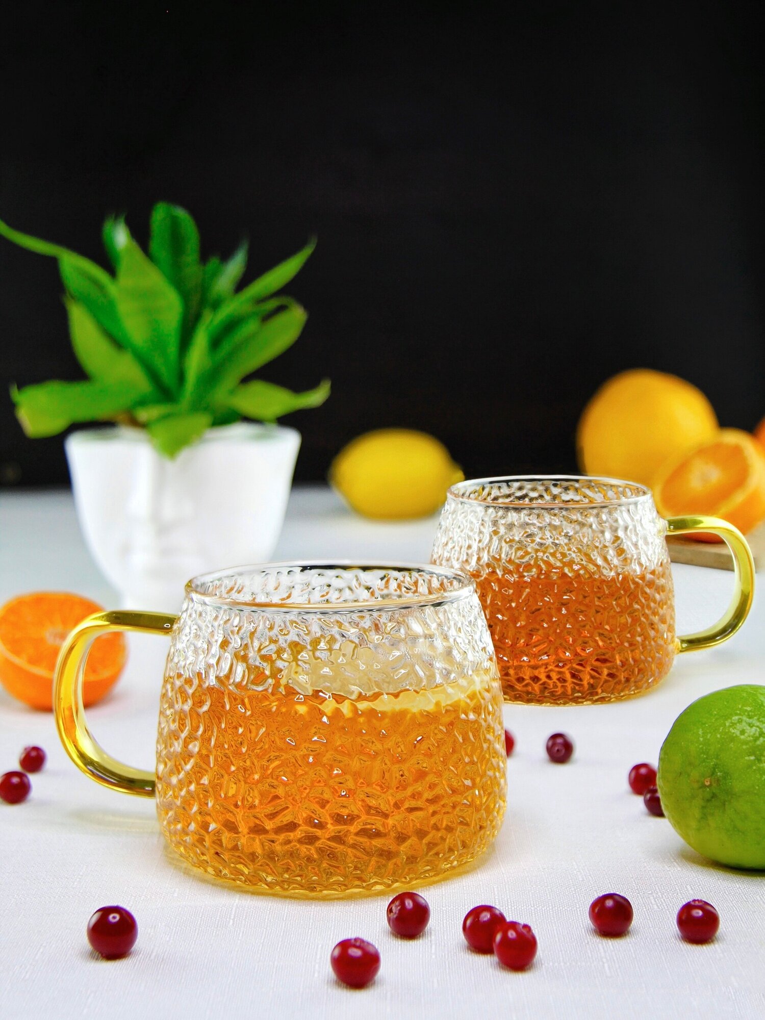 Кружка TeaStar, боросиликатное, рельефное стекло, 450мл, 2шт — фото 1