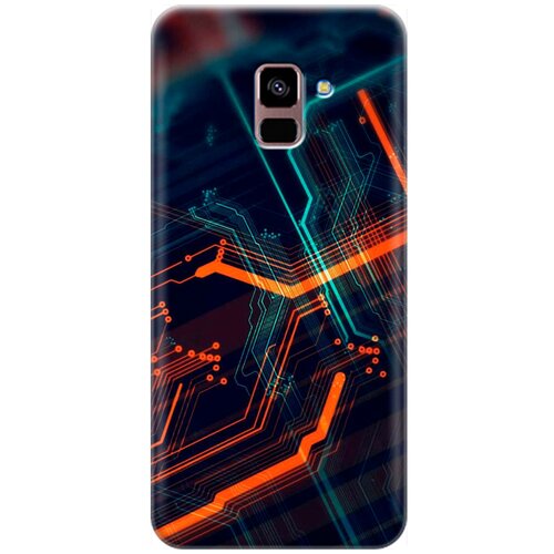 фото Re:pa накладка transparent для samsung galaxy a8+ (2018) с принтом "микросхема"