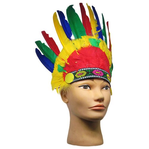 Карнавальный костюм/головной убор Riota Перья индейца, разноцветный карнавальный костюм головной убор riota перья индейца разноцветный
