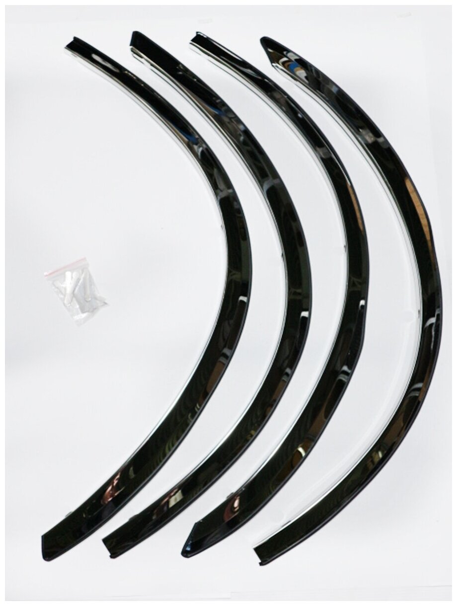 Хромированные накладки на арки колес Mitsubishi Outlander 3 2012-2014 короткие/ Мицубиси Оутлендер 3 2012-2014 короткие