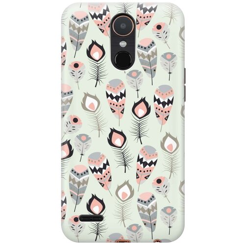 фото Cиликоновый чехол на lg k10 2017 / элджи к10 2017 с принтом "перья бохо" gosso