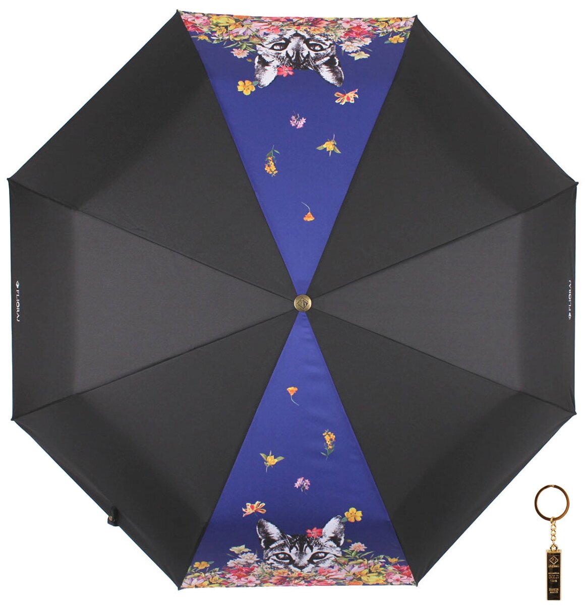 Зонт женский Flioraj, 16082 FJ черный
