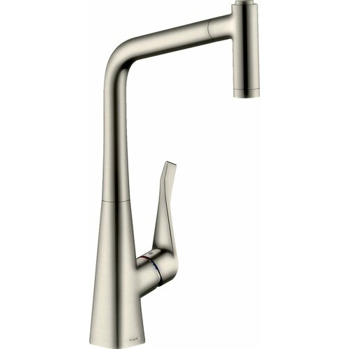 Смеситель для кухни Hansgrohe Metris M71 14780800 сталь смеситель для кухни hansgrohe metris m71 14834800