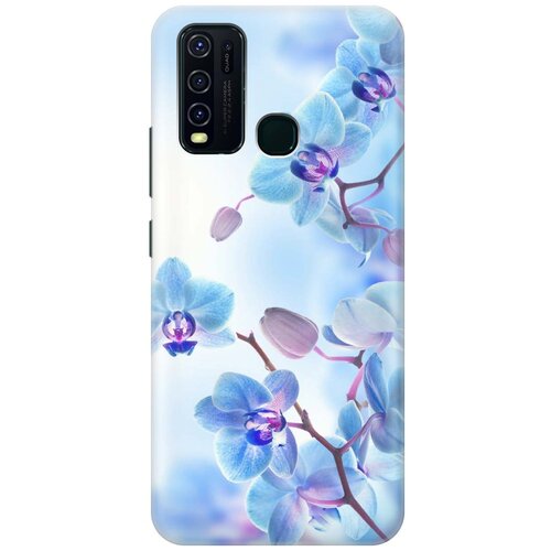 фото Cиликоновый чехол на vivo y30 / виво у30 с принтом "голубые орхидеи" gosso