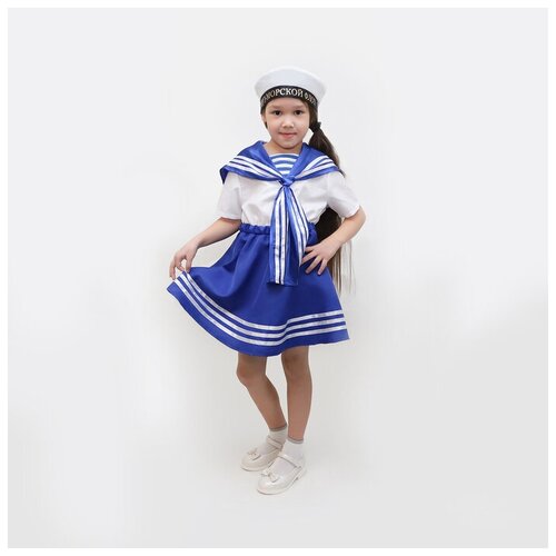 фото Карнавальный костюм «морячка», платье, бескозырка, р. 34, рост 134 см mikimarket