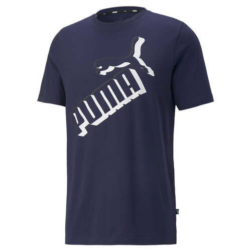 Футболка PUMA ESS+ Big Logo Tee, силуэт прямой, размер S, синий