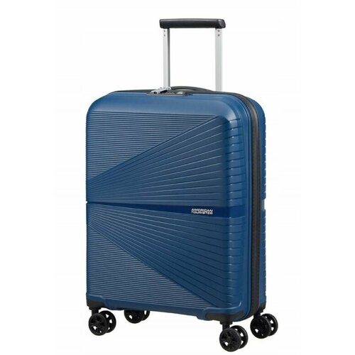 Чемодан American Tourister, полипропилен, водонепроницаемый, ребра жесткости, синий