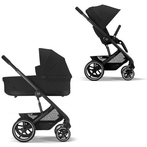 Cybex Balios S Lux Коляска 2 в 1 (2023), рама Black, текстиль Moon Black