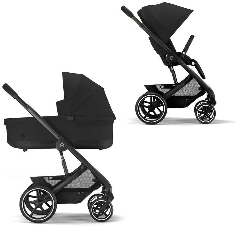 Cybex Balios S Lux Коляска 2 в 1 (2023), рама Black, текстиль Moon Black