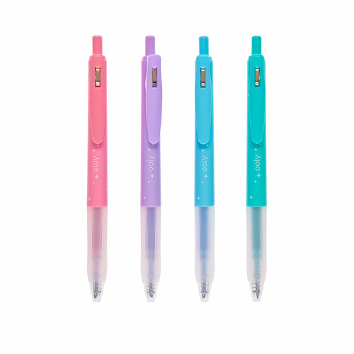 Набор автоматических цветных гелевых ручек с блестками OOLY; 4 цвета
