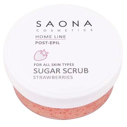 Saona Cosmetics Home Line Скраб для тела сахарный Strawberries, 300 мл