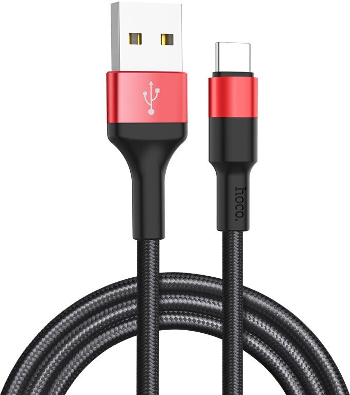 Кабель HOCO X26 Xpress charging data cable for Type-C 1M, 3.0А, black＆red