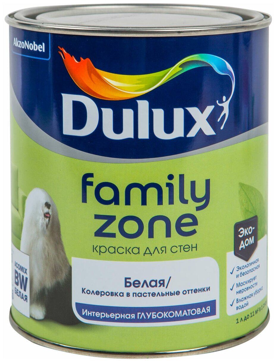 Краска водно-дисперсионная Dulux Family Zone