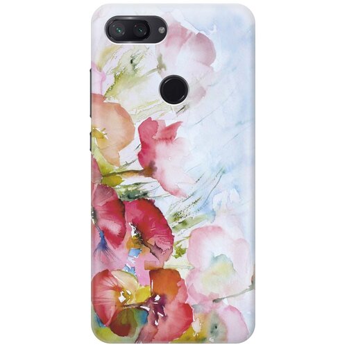 фото Cиликоновый чехол на xiaomi mi 8 lite / сяоми ми 8 лайт с принтом "акварельные цветы" gosso