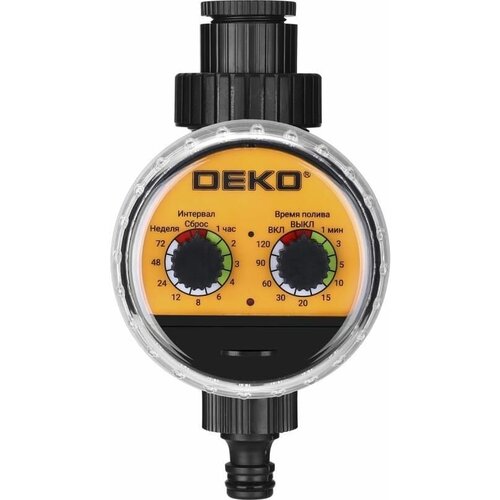 Таймер для полива электронный DEKO DKIT04 с шаровым механизмом, меню на русском языке 065-0957