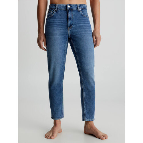 Джинсы зауженные CALVIN KLEIN, размер 34, синий джинсы зауженные calvin klein размер 34 34 серый