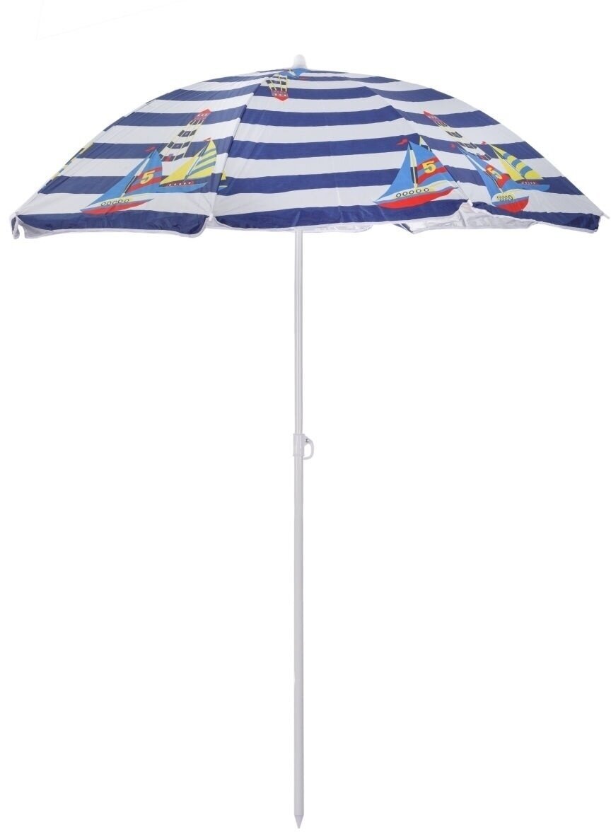 Садовый, пляжный зонты Китай Пляжный зонт с напылением, без наклона, диаметр купола 180см, рисунок "Кораблик синий" - фотография № 2