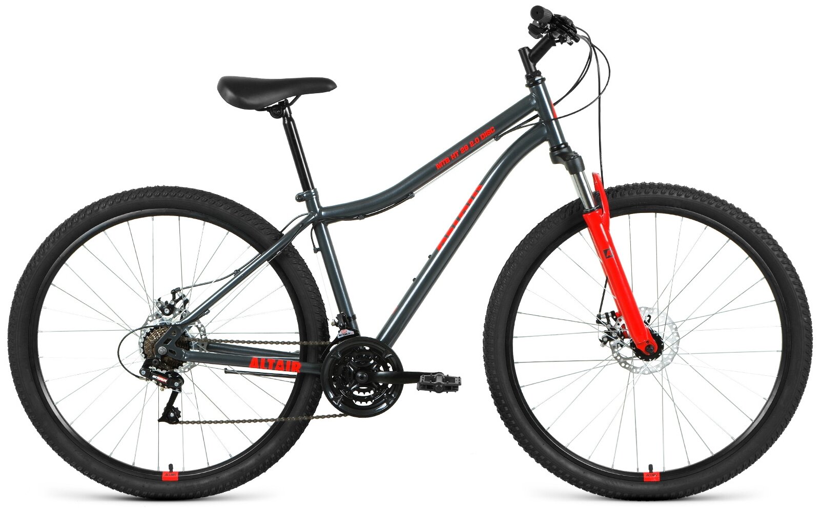 Велосипед ALTAIR MTB HT 29 2.0 Disc"-21 -21г. (темно-серый-красный)