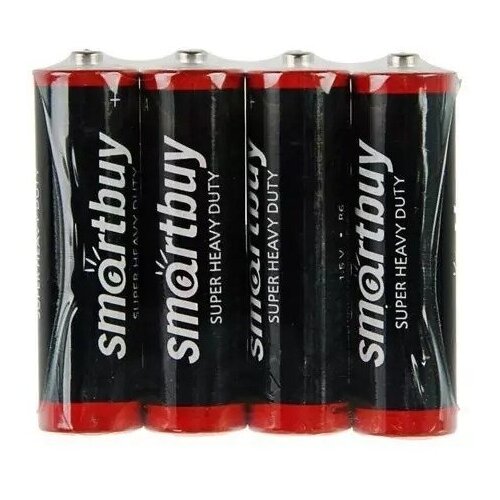Батарейка SmartBuy AA R6 Super Heavy Duty, в упаковке: 4 шт.
